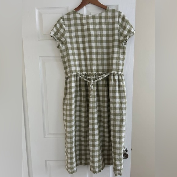 notPERFECTLINEN Midi Mama-2 Short Sleeve Linen Dress - Picture 2 of 2